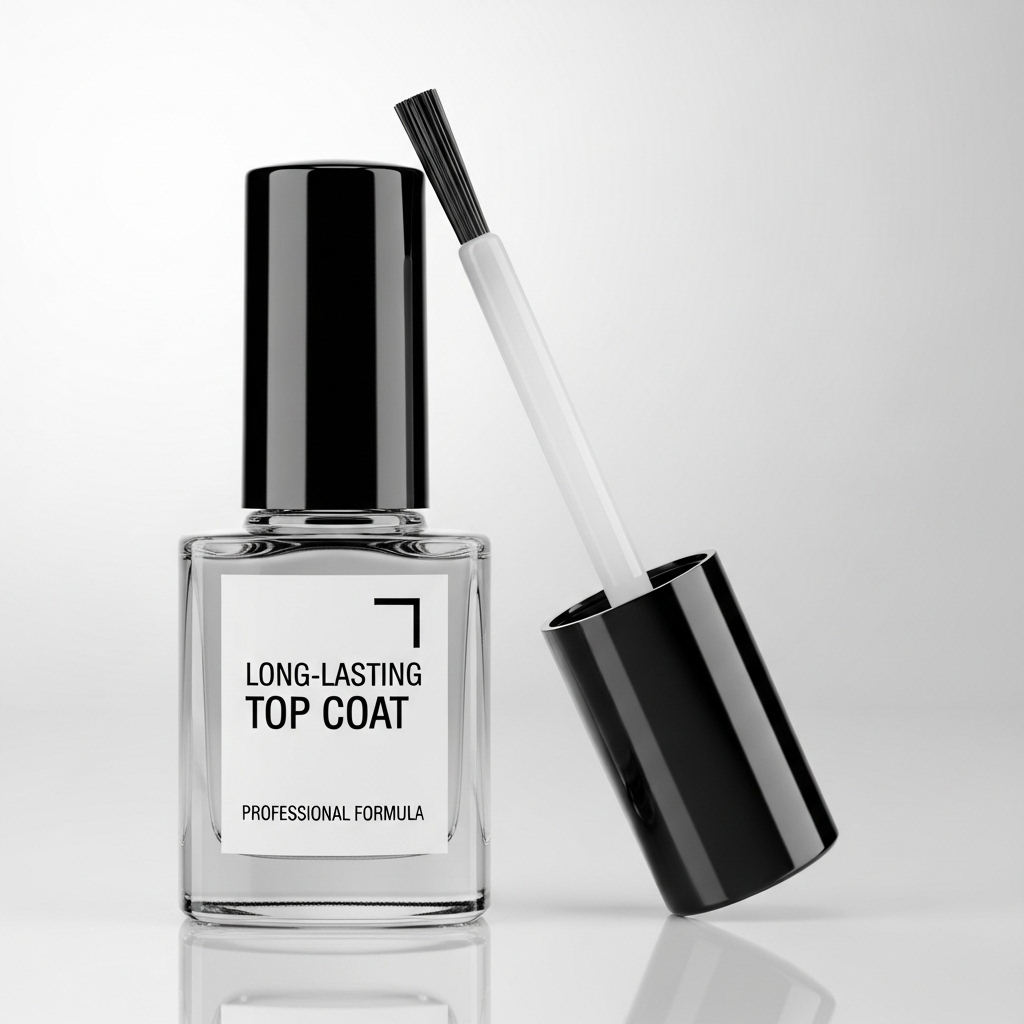 Giftartstudio Long-Lasting Top Coat in a sleek bottle with professional brush applicator